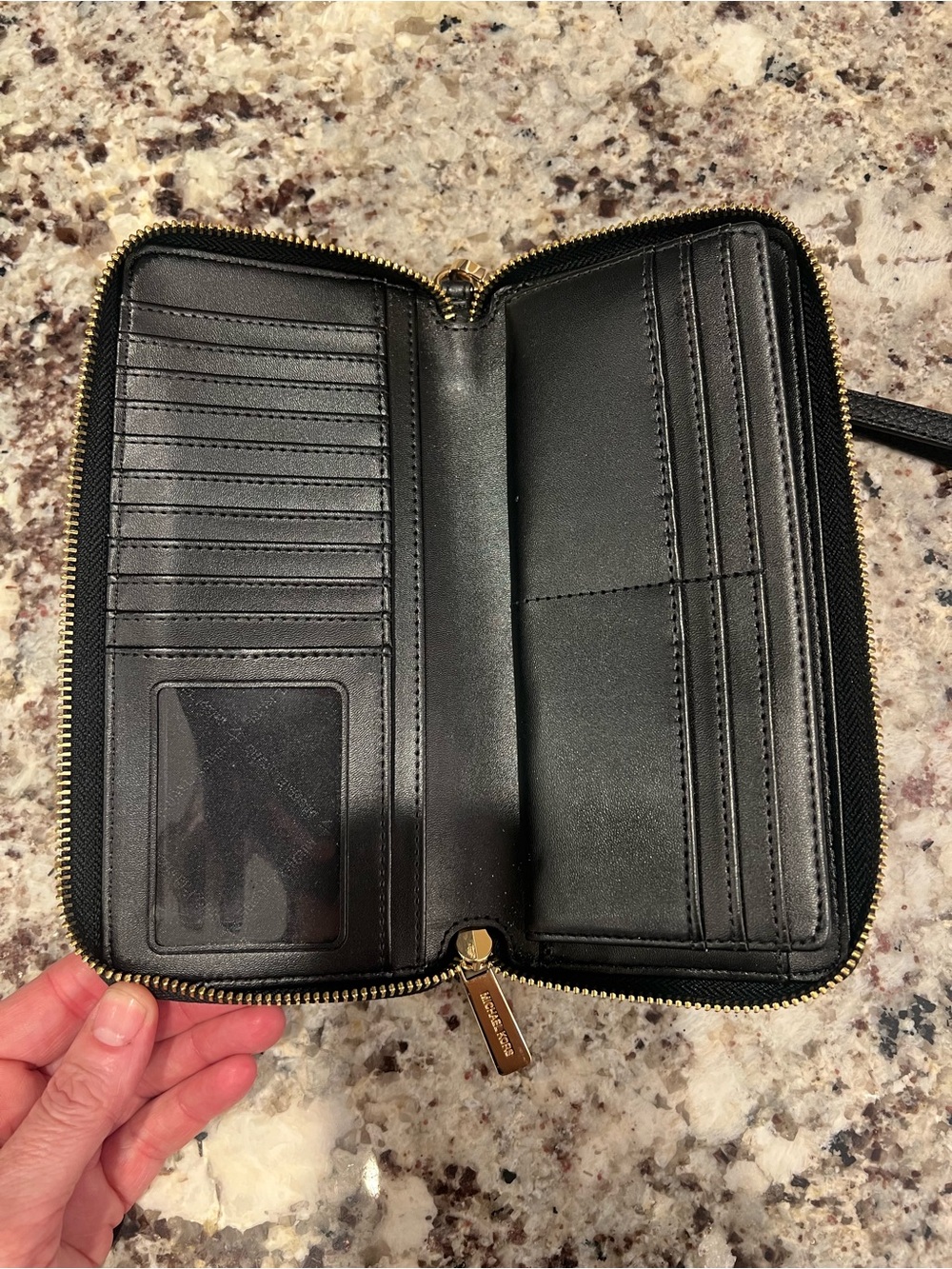 Michael Kors Wristlet Wallet Black Leather - Picture 4 of 5